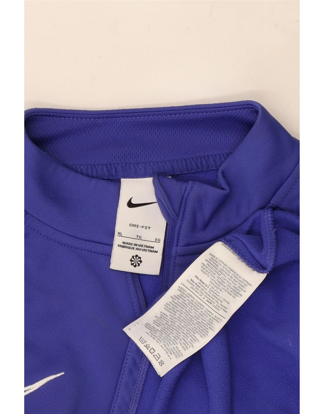 NIKE Masculino Dri Fit Zip Neck Pullover Treino Top XL Azul Poliéster