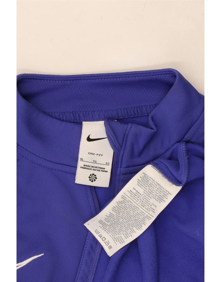 NIKE Masculino Dri Fit Zip Neck Pullover Treino Top XL Azul Poliéster