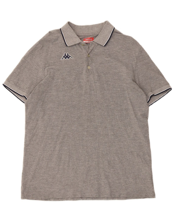 Camisa polo masculina Kappa XL algodão listrado cinza