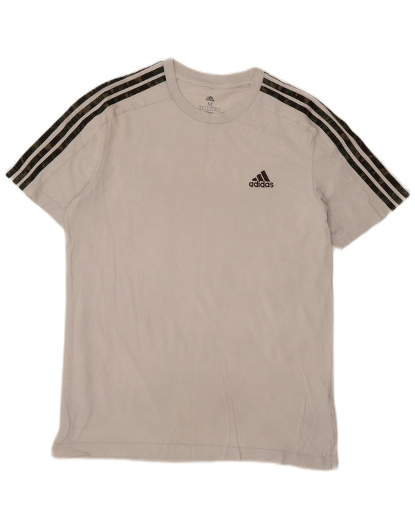 Adidas Mens Camiseta Top Médio Algodão Branco