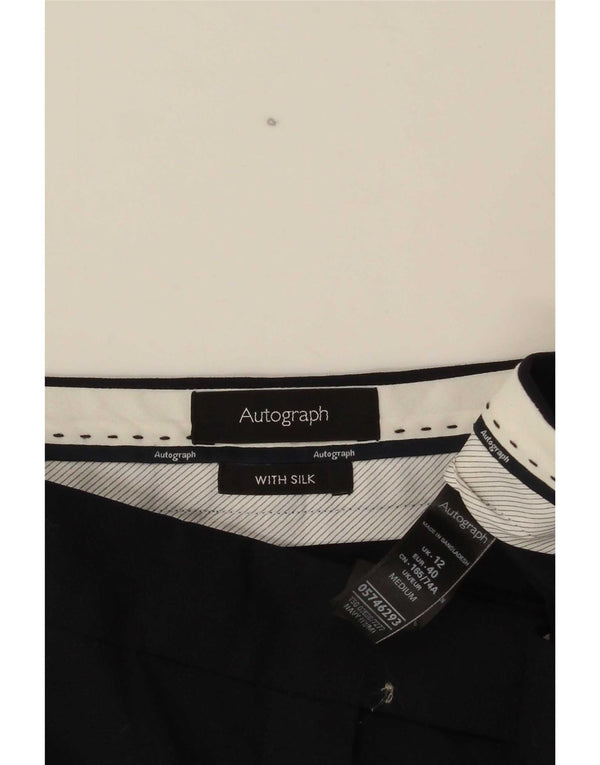 Calça Chino Feminina Marks & Spencer Reino Unido 12 Médio W32 L30 Azul Marinho