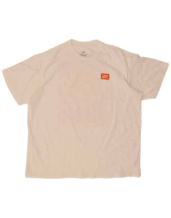 Camiseta Nike Masculina Loose Fit Graphic Top Grande Algodão Branco
