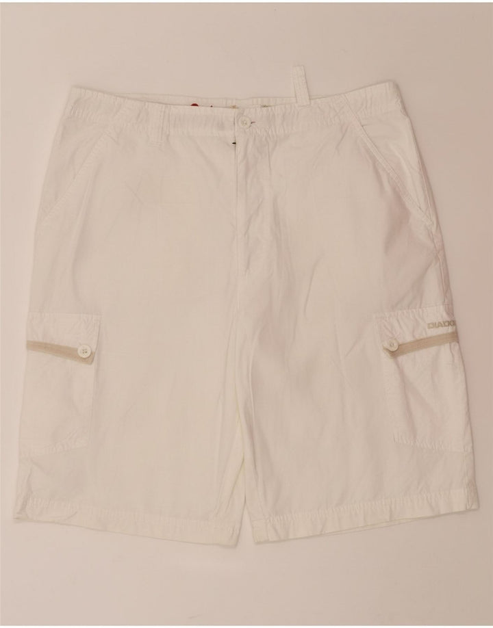 DIADORA Mens Cargo Shorts IT 46 Pequeno W36 Branco