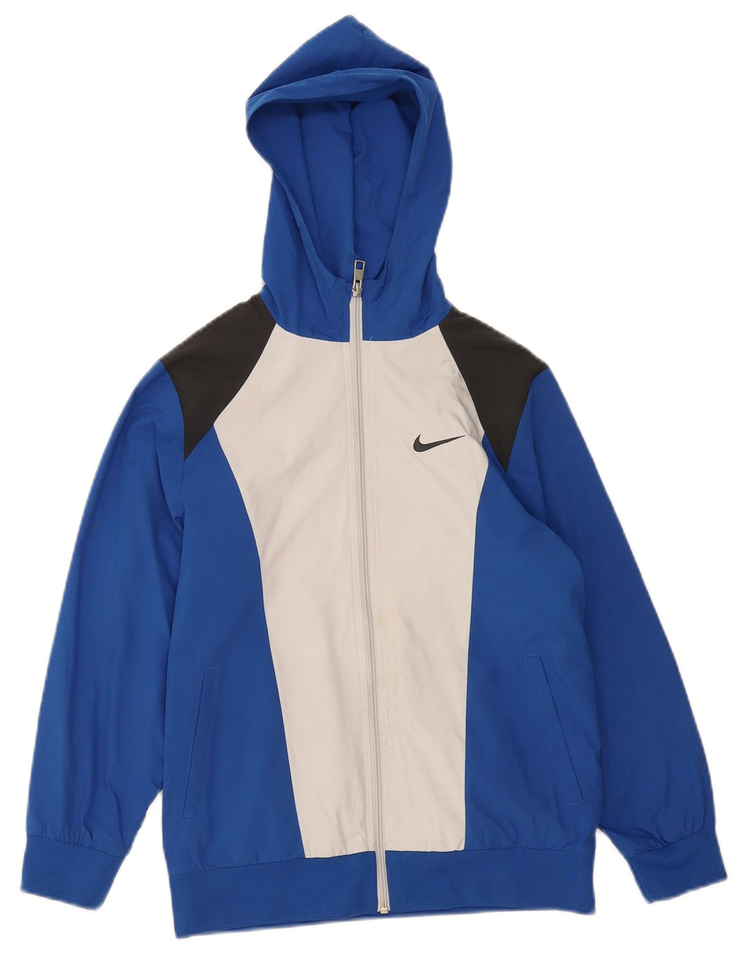 Jaqueta de treino com capuz Nike Boys 10-11 anos médio azul colorblock