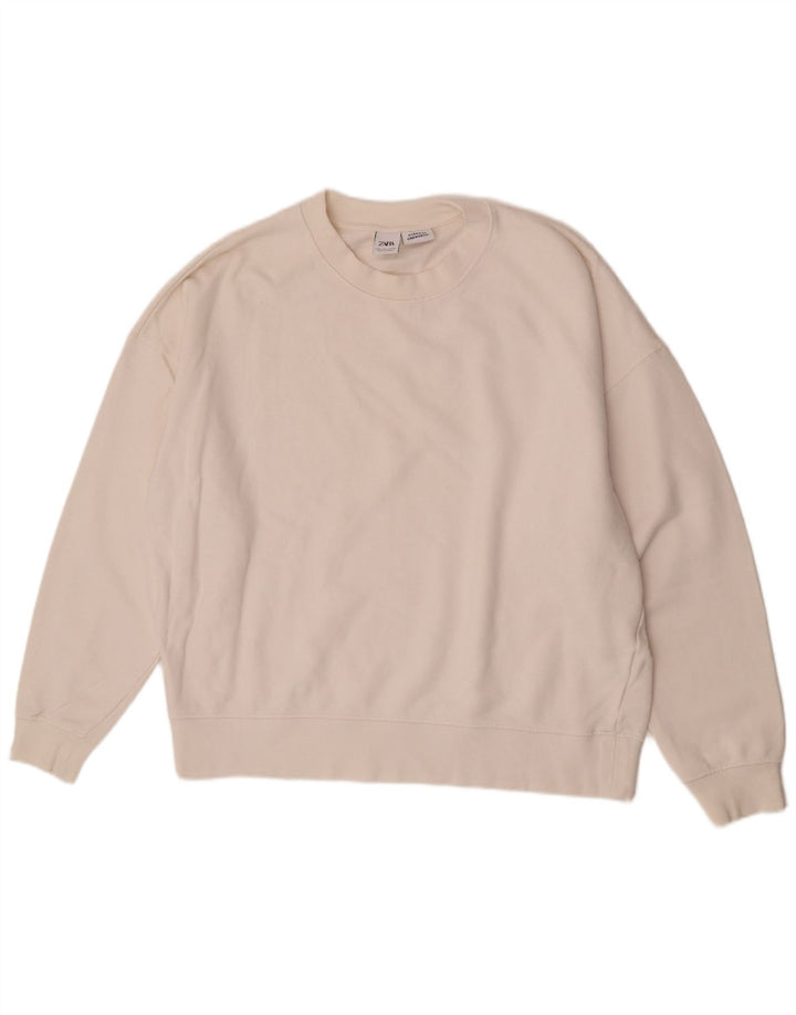 Zara moletom masculino oversized jumper grande branco