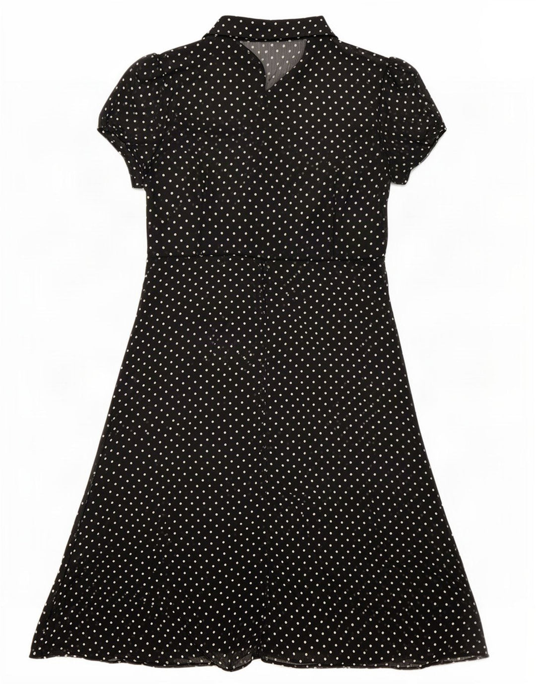 Vestido feminino Marks & Spencer transparente evasê Reino Unido 14 médio preto manchado