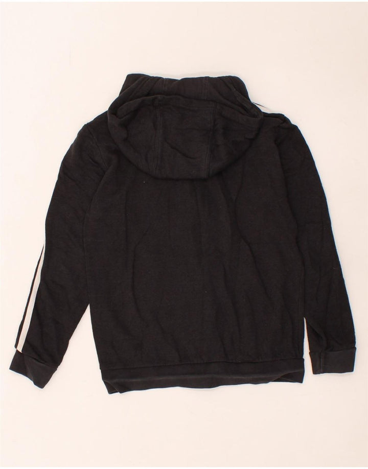 ADIDAS Boys Zip Hoodie Sweater 9-10 Years Black Cotton Vintage Adidas and Second-Hand Adidas from Messina Hembry 