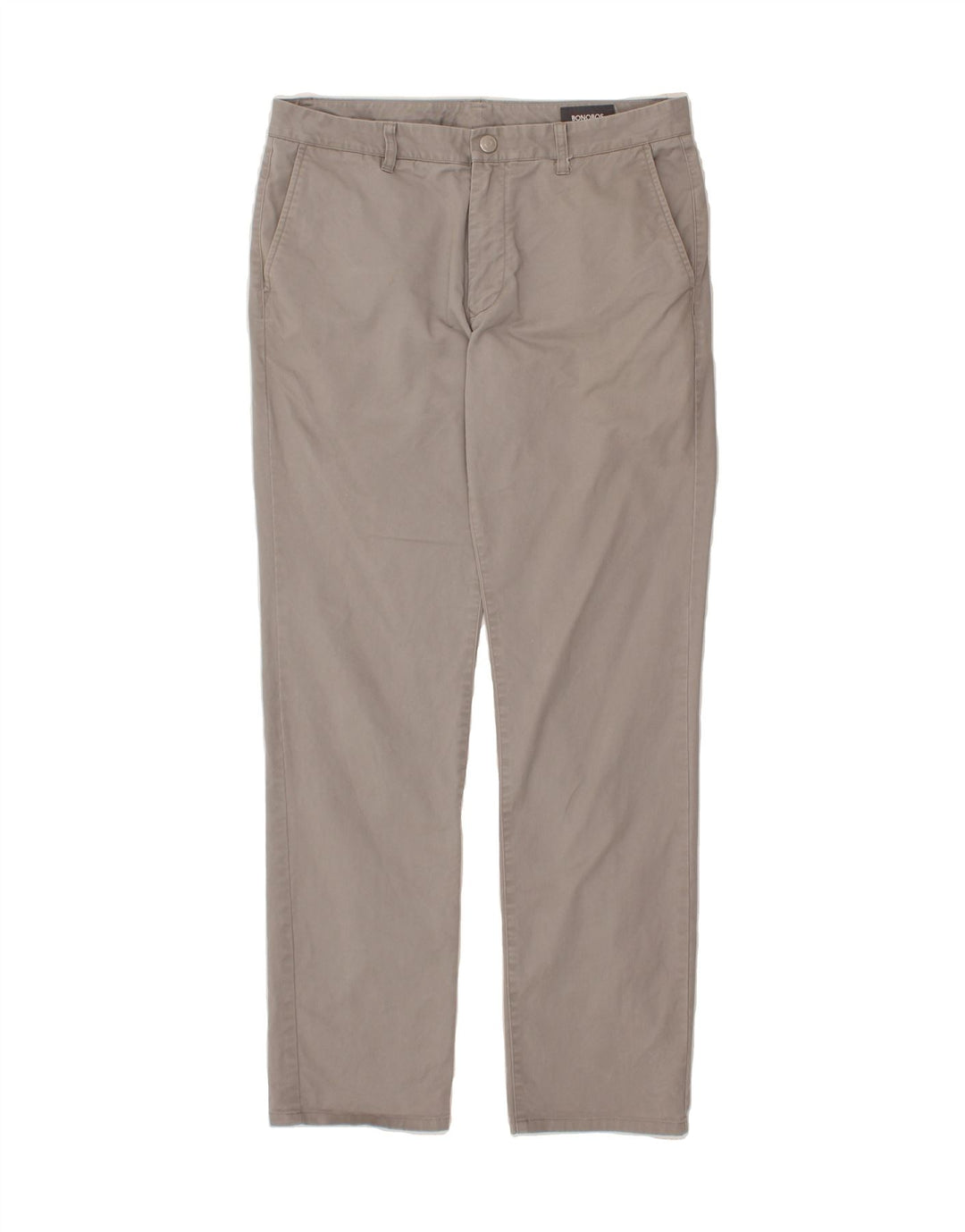 BONOBOS Mens Straight Chino Trousers W34 L32 Grey Cotton Vintage BONOBOS and Second-Hand BONOBOS from Messina Hembry 