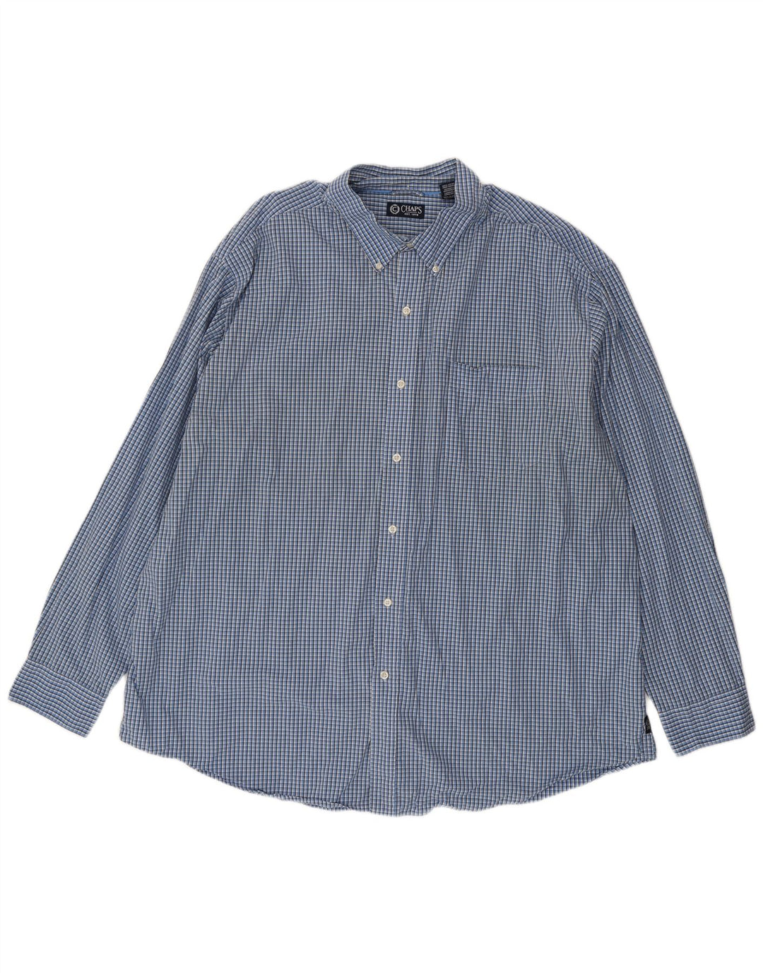 Camisa masculina Chaps 3XL algodão guingão azul