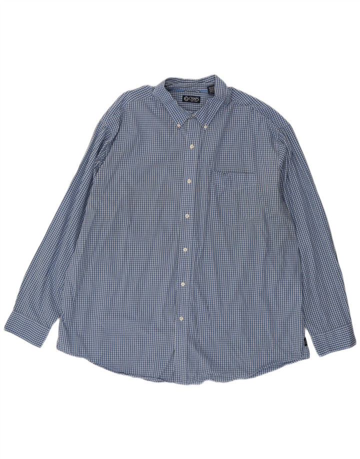 Camisa masculina Chaps 3XL algodão guingão azul