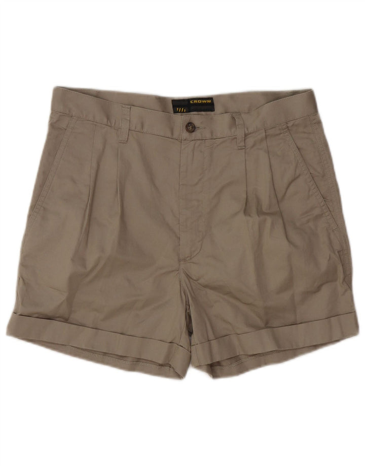 CROWN Masculino Pegged Chino Shorts IT 48 Médio W32 Algodão Bege