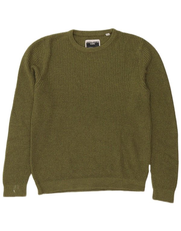Suéter masculino Jack & Jones com gola canoa grande acrílico cáqui