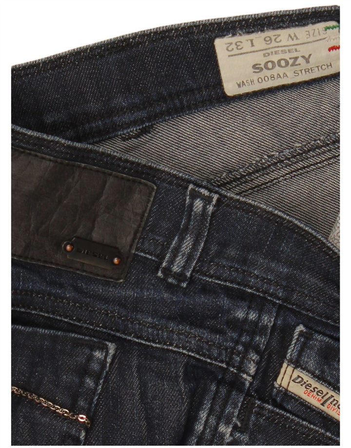 Jeans Diesel Feminino Soozy Bootcut W26 L32 Azul Marinho Algodão