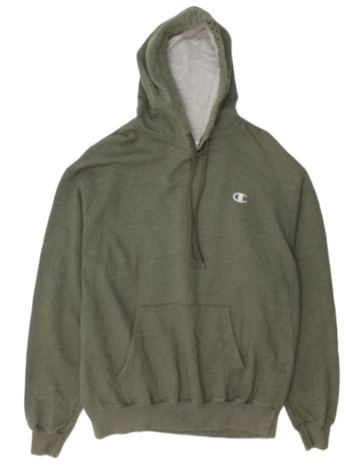 Jumper masculino com capuz Champion grande algodão cáqui