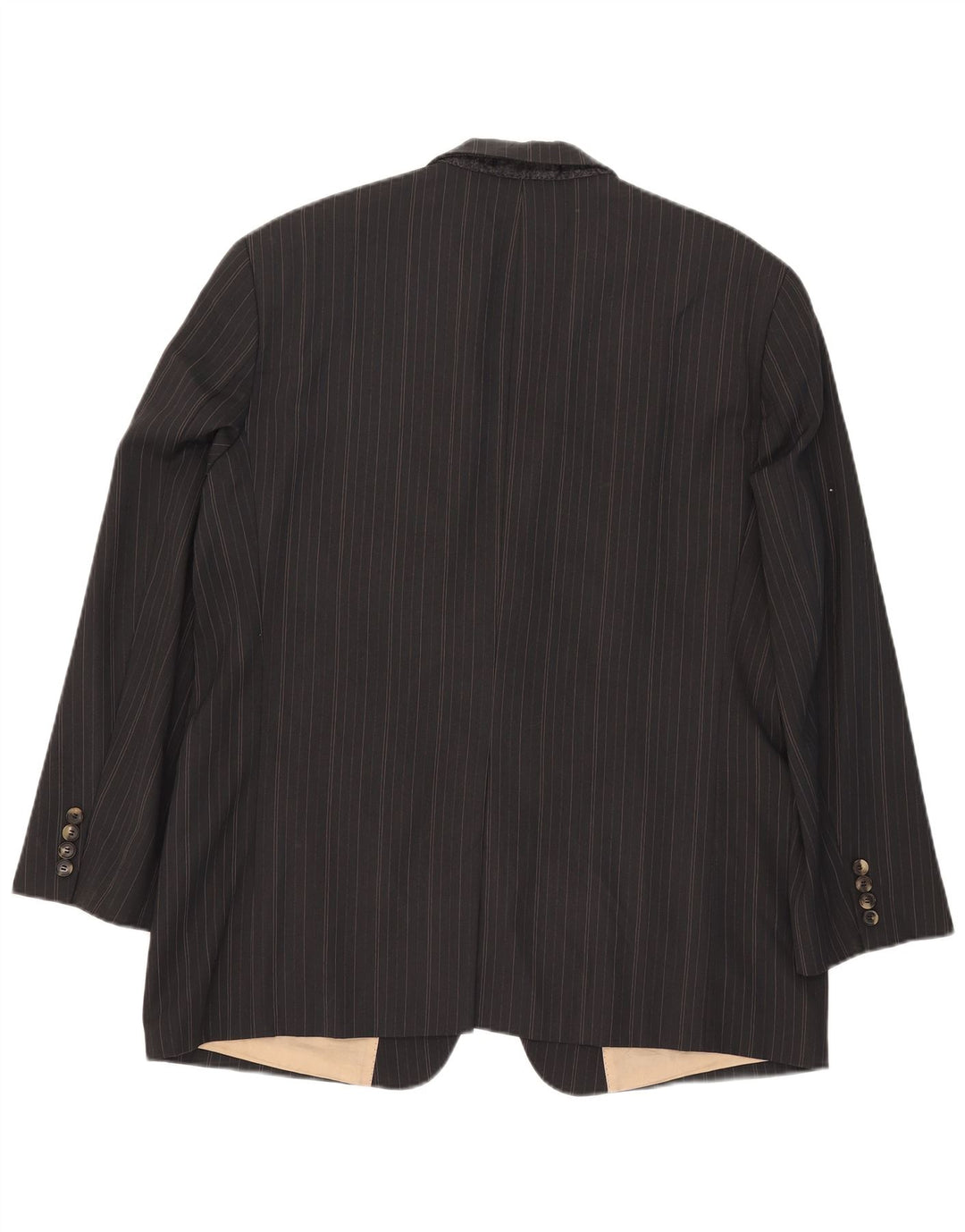 Jaqueta Blazer Masculina Hugo Boss com 3 Botões IT 40 Lã Listrada Cinza Grande