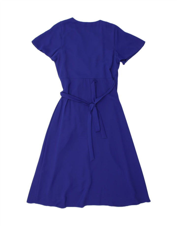 Vestido envoltório feminino Phase Eight UK 12 poliéster azul médio