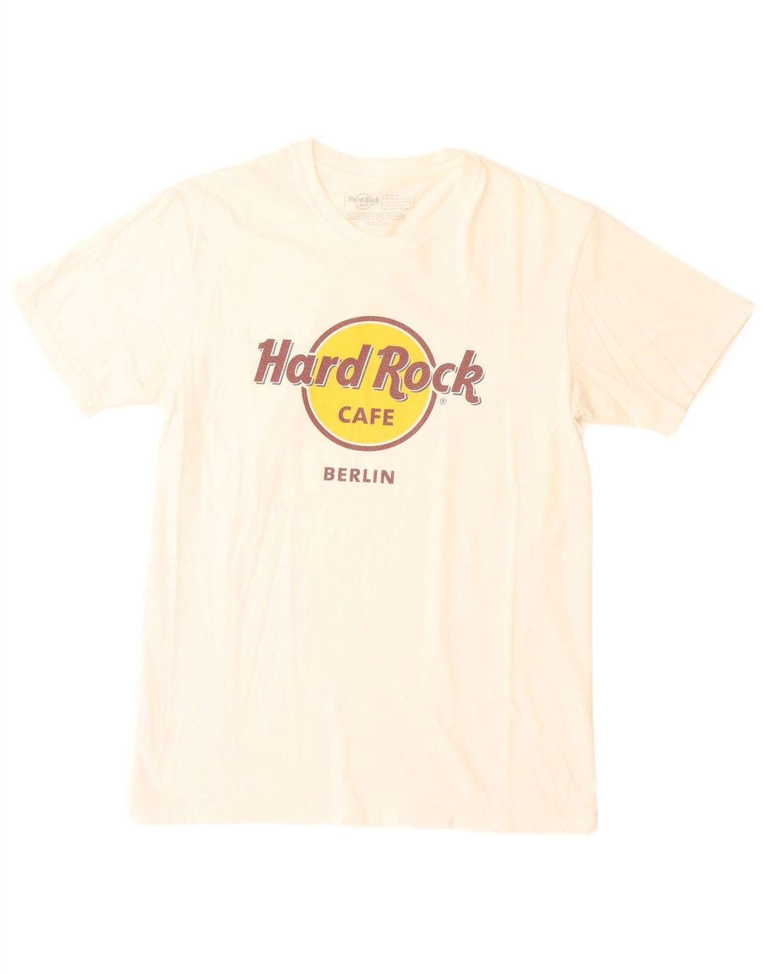 Camiseta masculina Hard Rock Cafe Berlin com estampa gráfica de algodão branco médio