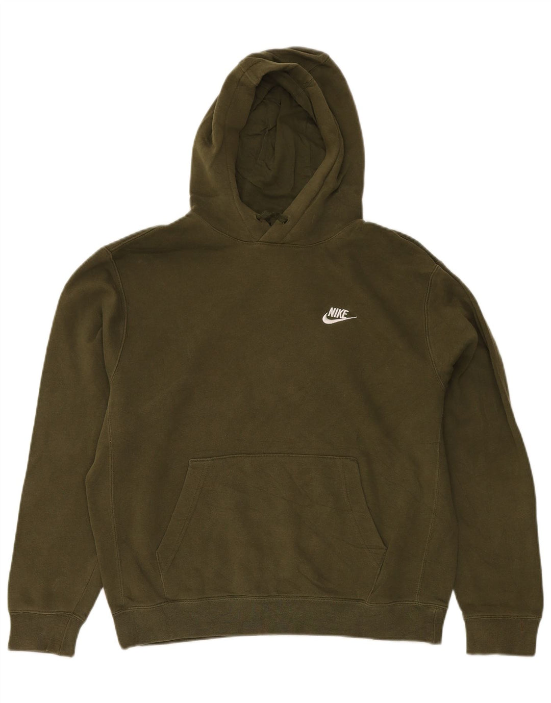 Nike Mens Hoodie Jumper Médio Algodão Cáqui