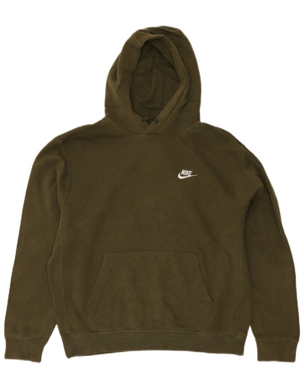 Nike Mens Hoodie Jumper Médio Algodão Cáqui
