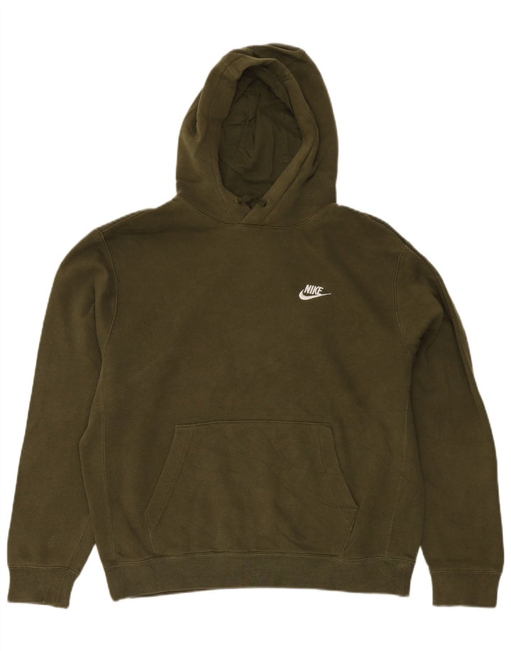Nike Mens Hoodie Jumper Médio Algodão Cáqui