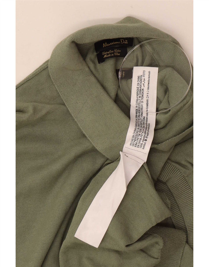 Camisa polo masculina Massimo Dutti grande algodão verde