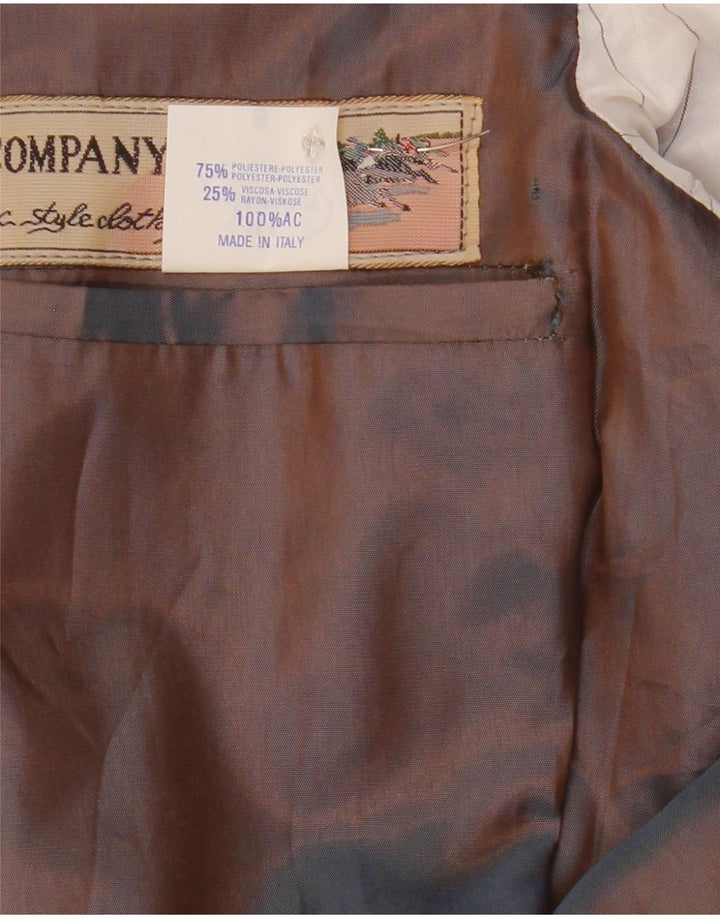 Jaqueta blazer masculina vintage com 2 botões, poliéster cinza pequeno Reino Unido 36
