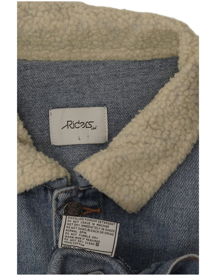 Jaqueta jeans masculina Lee Riders Reino Unido 40 grande algodão colorblock azul