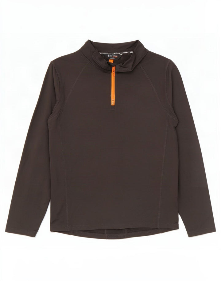 Mountain Warehouse Camiseta masculina IsoCool com zíper e manga comprida cinza médio