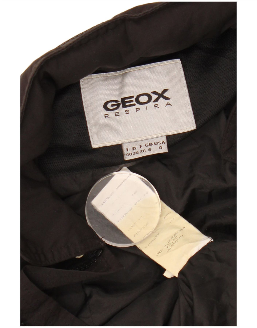 Jaqueta utilitária feminina GEOX Respira com capuz UK 6 XS poliéster preto