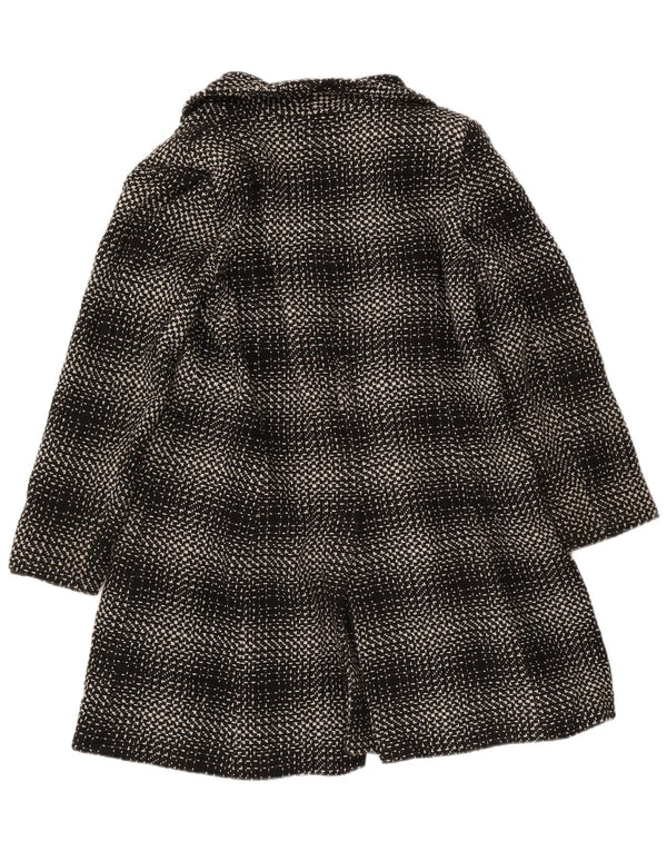 Sobretudo feminino M&Co UK 16 acrílico xadrez preto grande