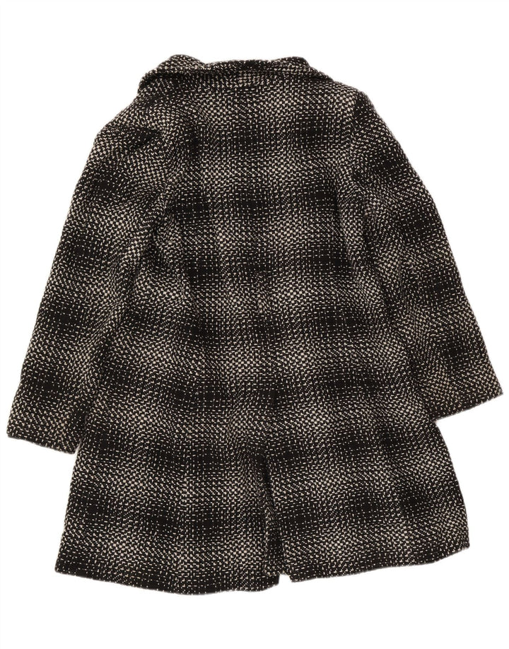 Sobretudo feminino M&Co UK 16 acrílico xadrez preto grande