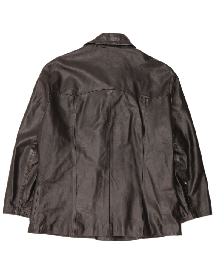 Jaqueta de couro masculina Mitici Anni UK 38 couro preto médio