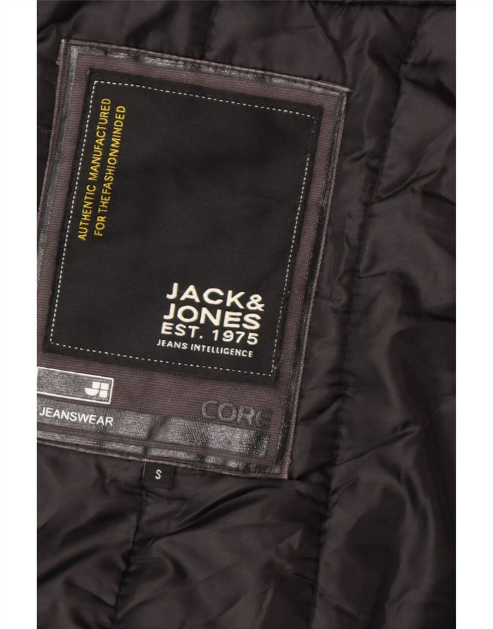 Jaqueta bomber masculina com capuz Jack & Jones Reino Unido 36 pequena poliamida preta