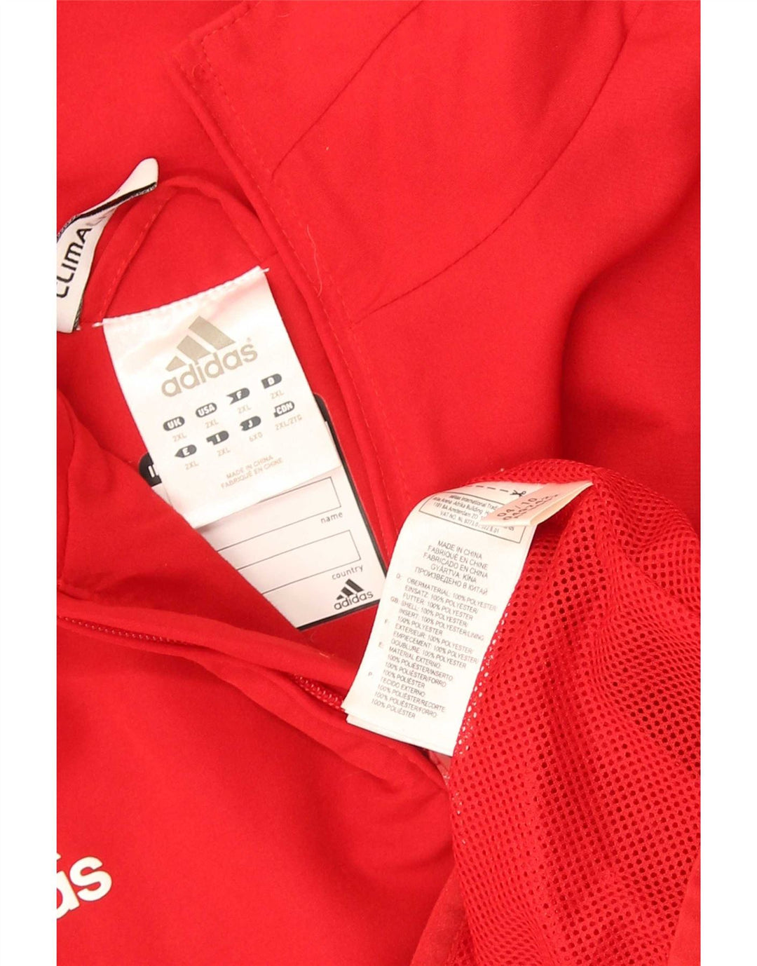 Jaqueta Adidas Mens Climalite Treino Top 2XL Poliéster Vermelho