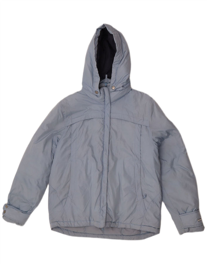 Jaqueta acolchoada com capuz feminino Diadora UK 14 poliamida azul médio