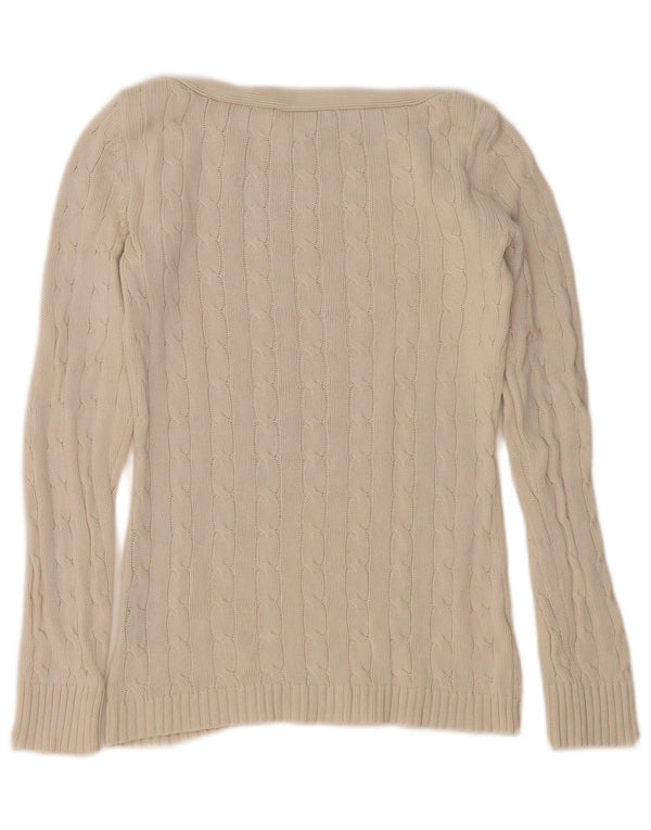 Suéter feminino Ralph Lauren com gola canoa e 6 XS branco