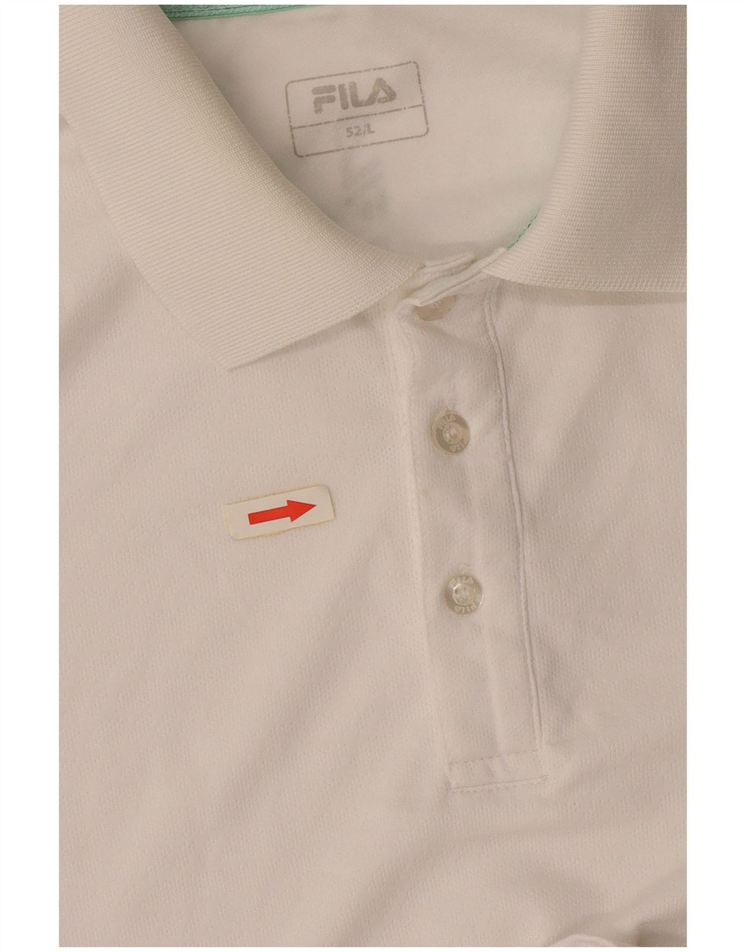 Camisa polo masculina FILA IT 52 grande poliéster branco