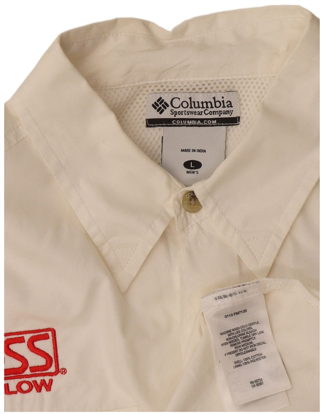 Camisa Columbia Masculina Grande Algodão Branco
