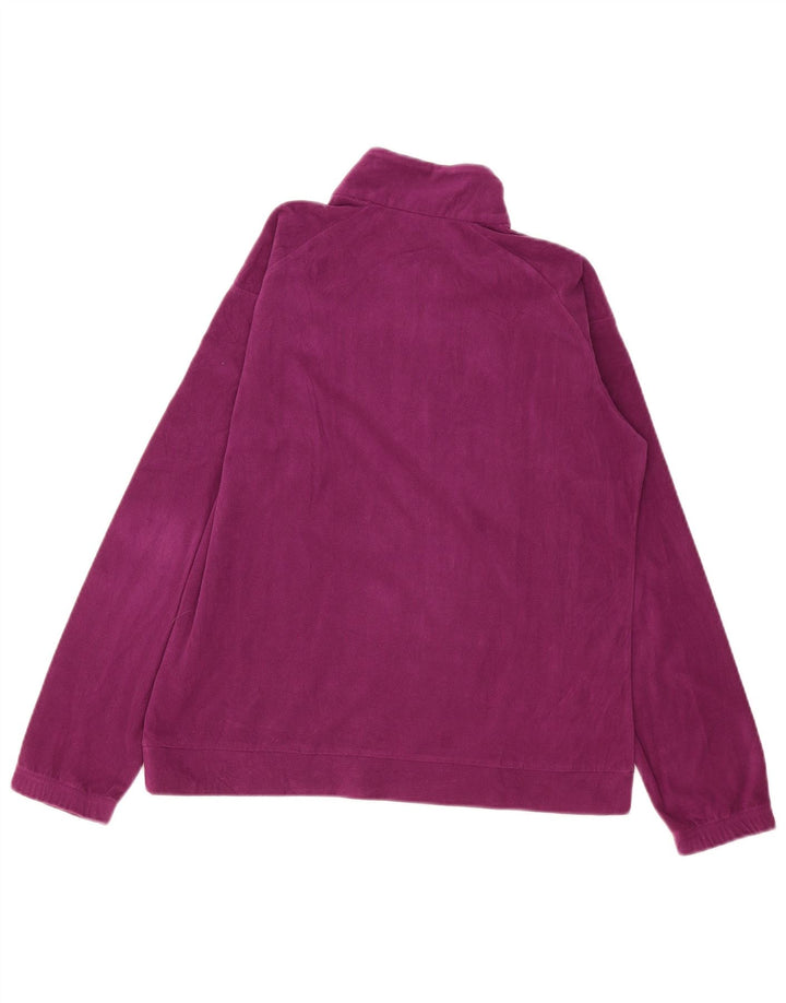 Jumper de lã feminino com zíper e gola Asics UK 16 grande poliéster roxo