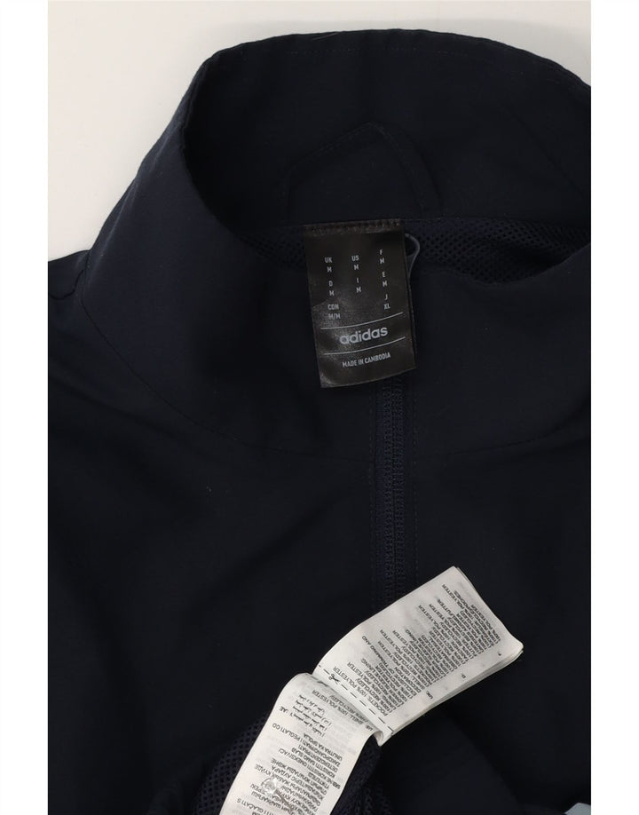 Adidas Mens Tracksuit Top Jacket Médio Azul Marinho Colorblock Poliéster