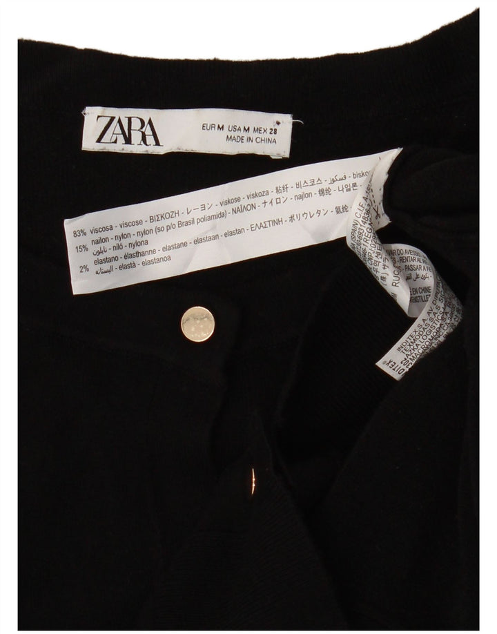 Suéter cardigã feminino Zara Reino Unido 12 viscose preta média