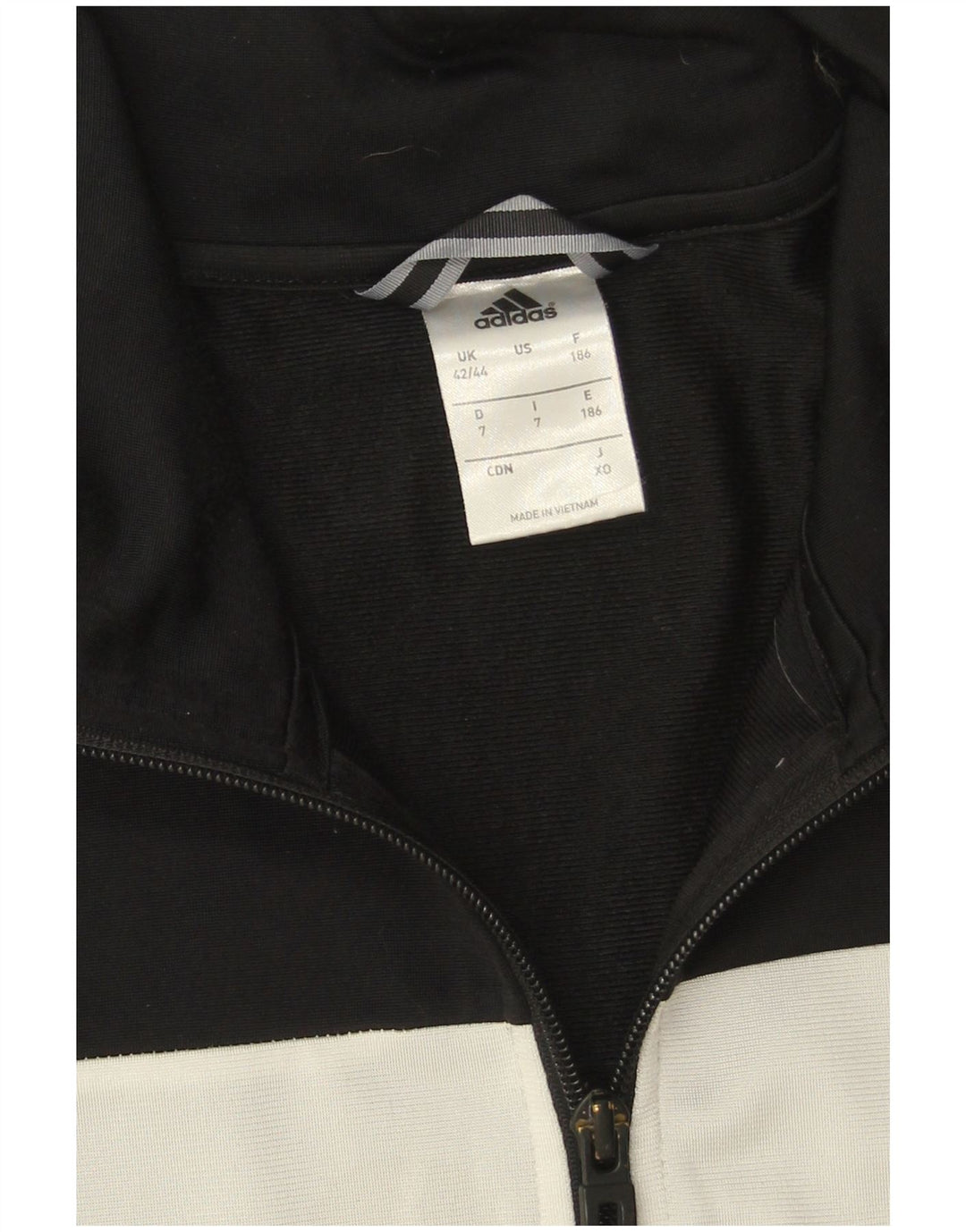 Adidas Mens Tracksuit Top Jacket UK 42/44 Grande Preto Colorblock Poliéster
