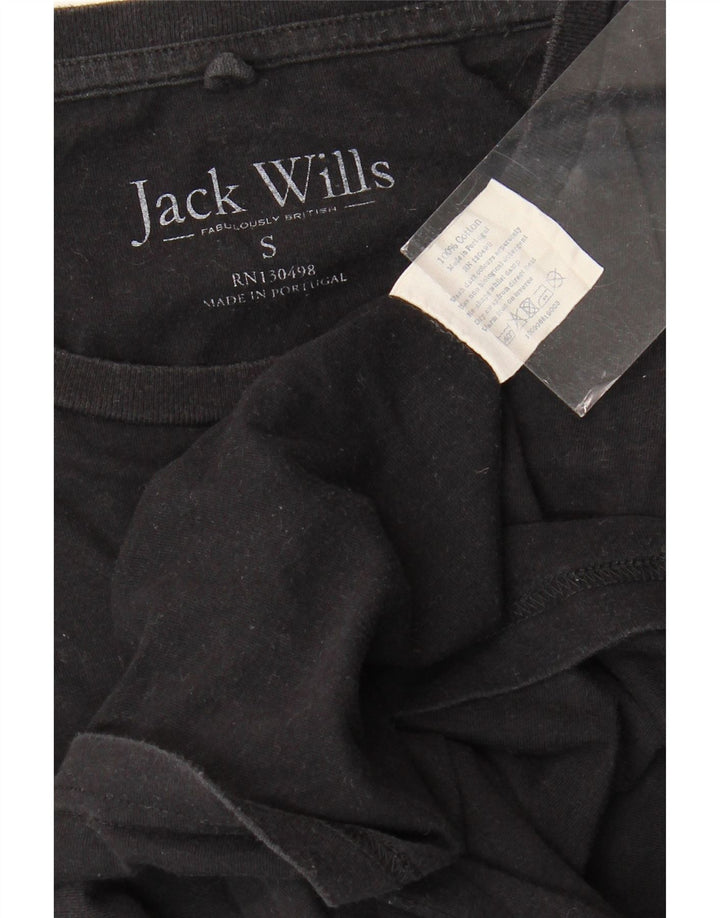 JACK WILLS Camiseta masculina top pequeno algodão preto