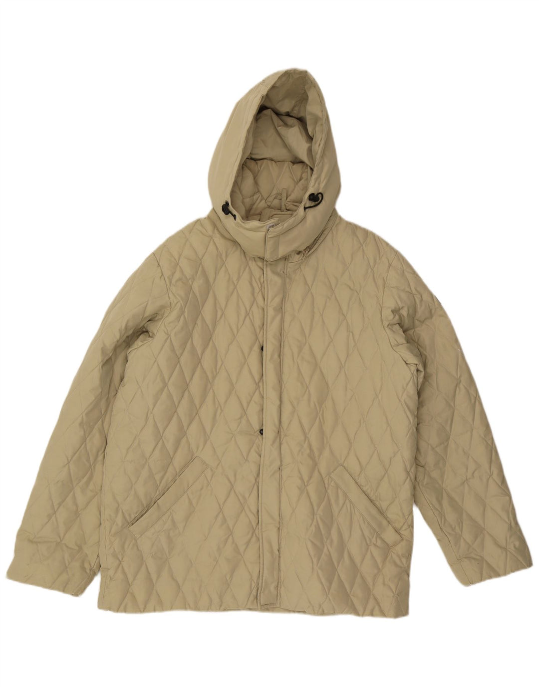 Jaqueta masculina acolchoada com capuz Sergio Tacchini Reino Unido 40 grande bege