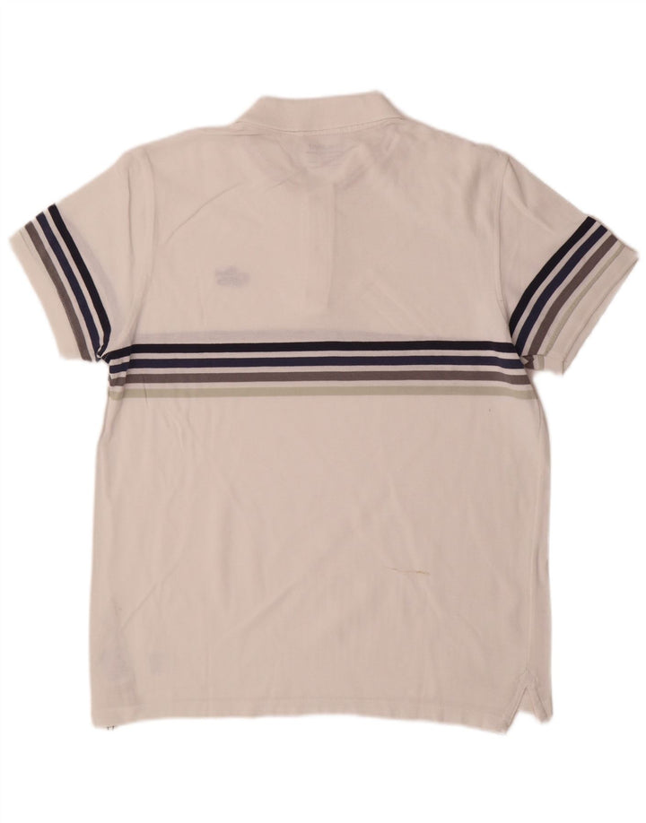 Camisa polo masculina Blend grande algodão listrado branco