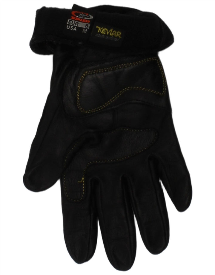 Spidi Womens Lady Line Biker Couro Luvas Médias Pretas Motocicleta