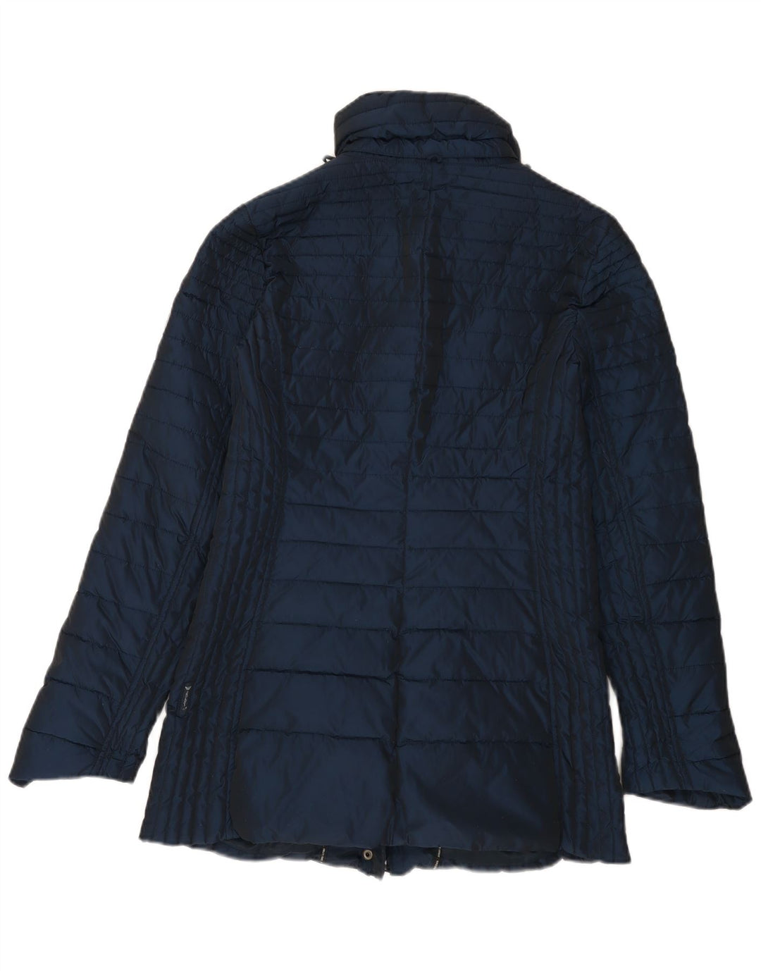 Casaco acolchoado feminino Armani Jeans EU 42 grande poliéster azul marinho