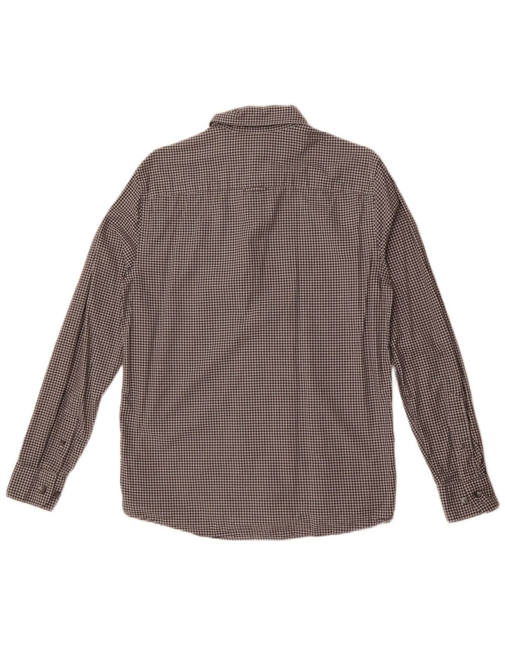 Camisa masculina Calvin Klein pequena cinza algodão guingão