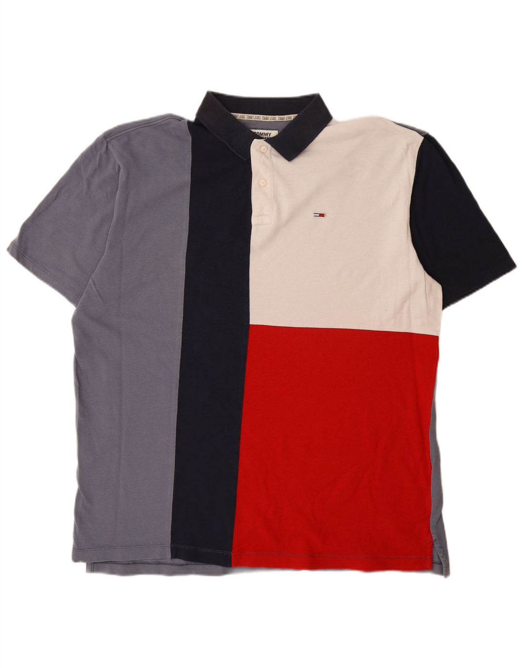 Camisa polo masculina TOMMY HILFIGER 2XL algodão colorblock multicolorido