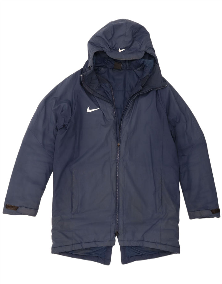 Jaqueta acolchoada com capuz masculina Nike UK 40 grande poliéster azul marinho